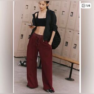 Free people Balance Wide-Leg Pants. NWT. Burgundy